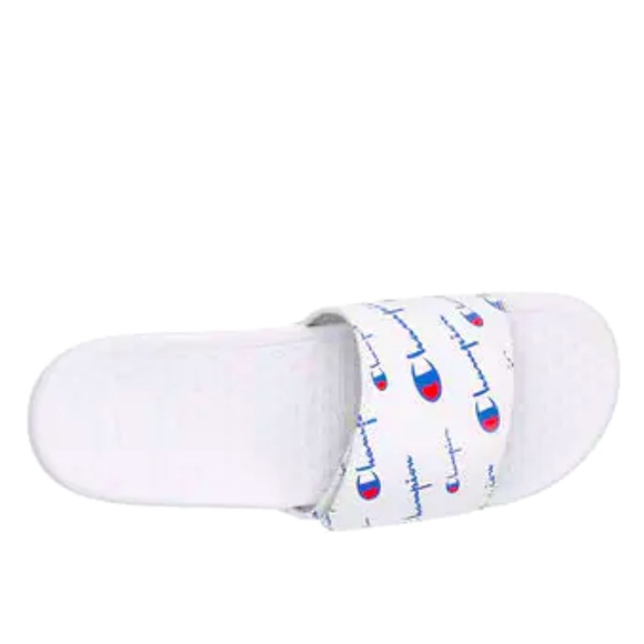 Men’s Slippers Size 13 Champion Lightweight Open-Toe Logo Slide Sandals - White - Picture 2 of 13